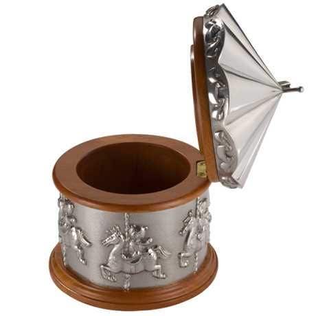 Royal Selangor Teddy Bears Merry-Go-Round Pewter Music Box Keepsake