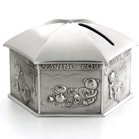 Royal Selangor Teddy Bear Rainy Day Pewter Coin Box