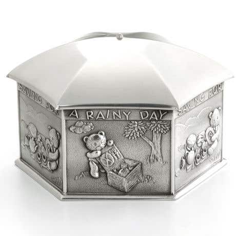 Royal Selangor Teddy Bear Rainy Day Pewter Coin Box