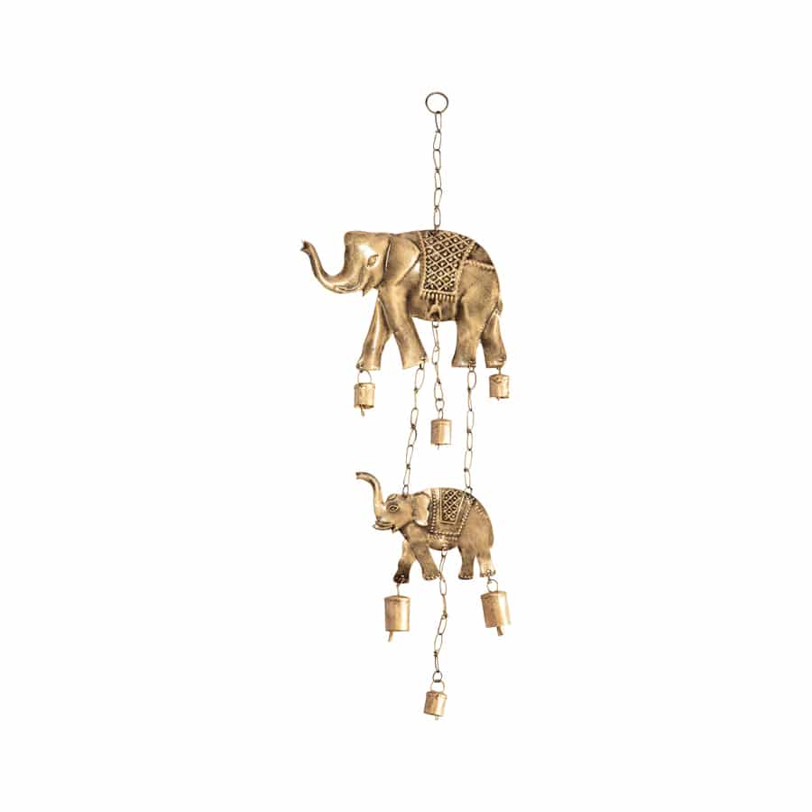 Handcrafted Hanging Chime With Lucky Elephants