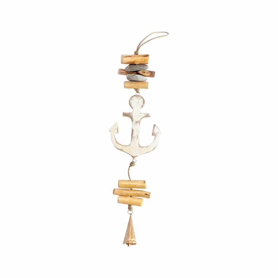 Handcrafted White Anchor Hanging Decor