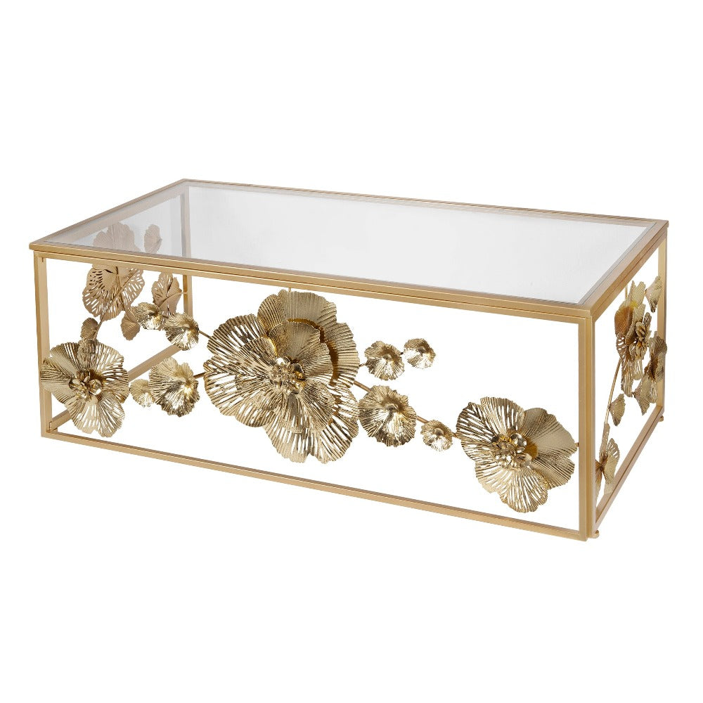 Floral Glass Coffee Table