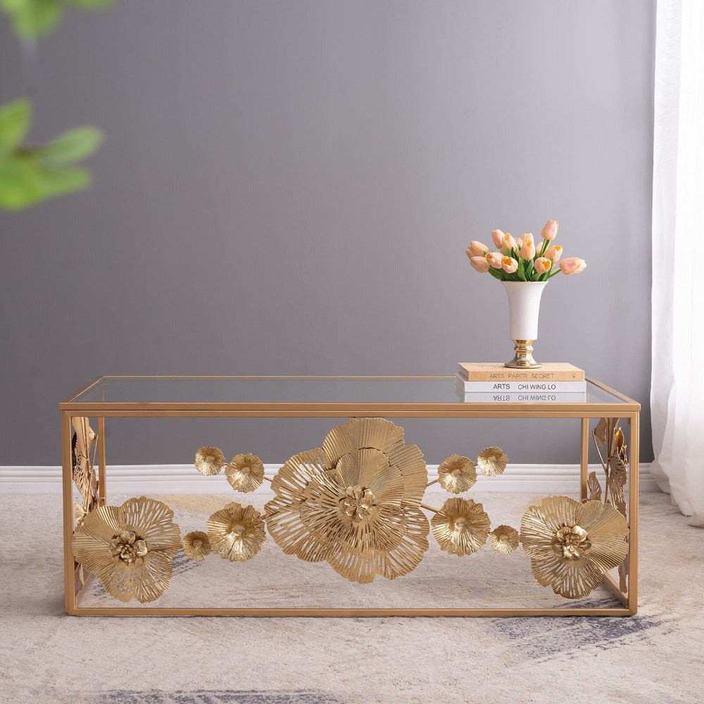 Floral Glass Coffee Table