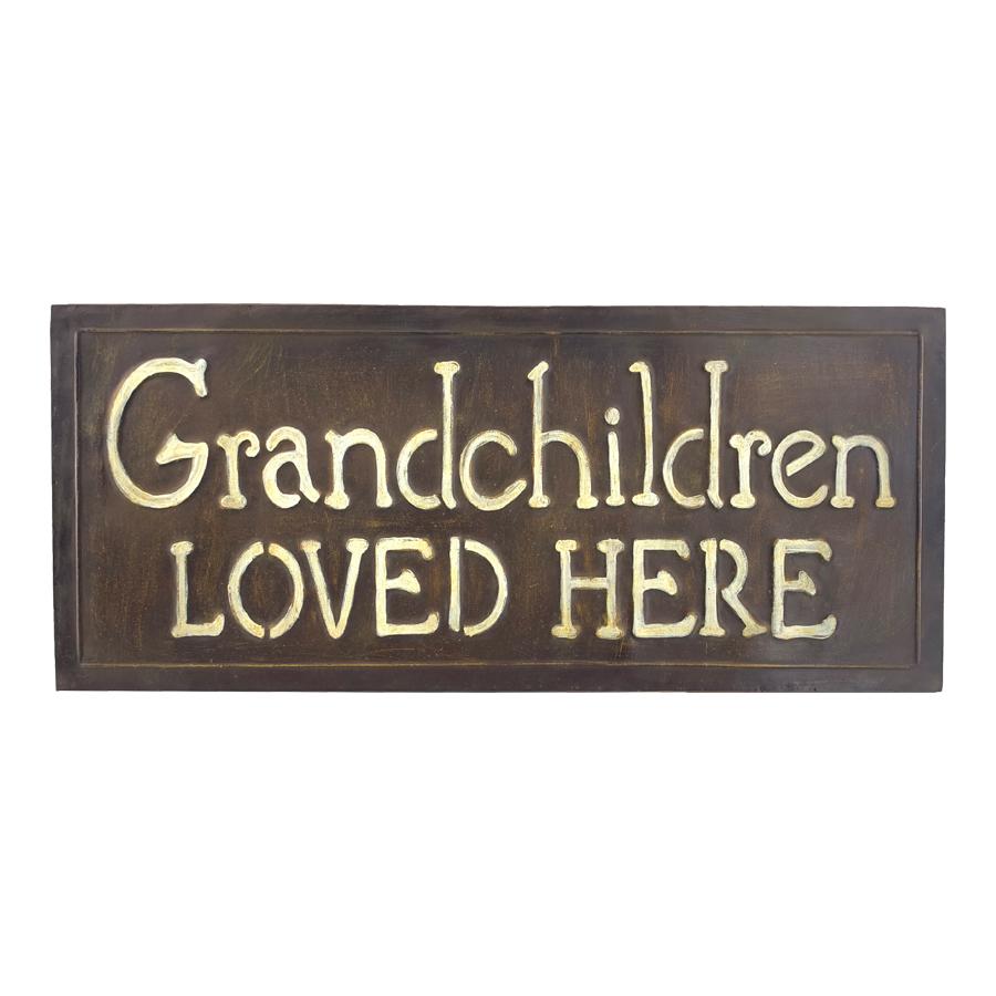 "Grandchildren Loved Here" Rust Wall Sign