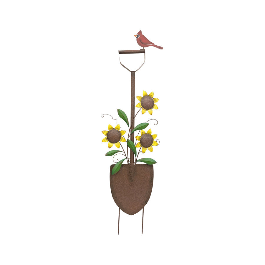 Shovel With Sunflower Garden Stake