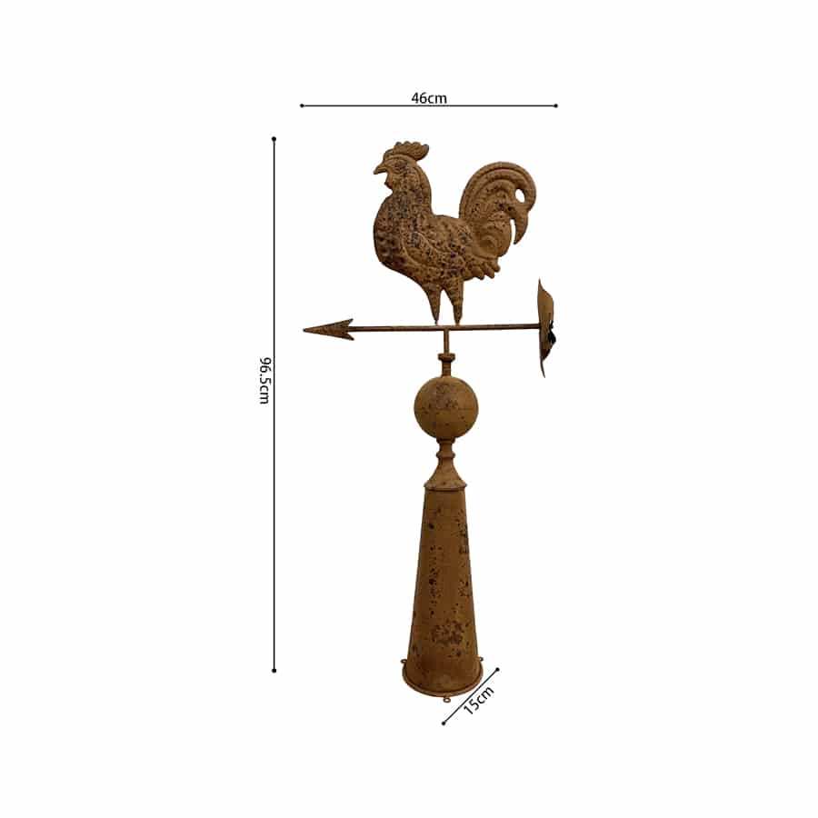 Outdoor Rusty Rooster Weather Vane