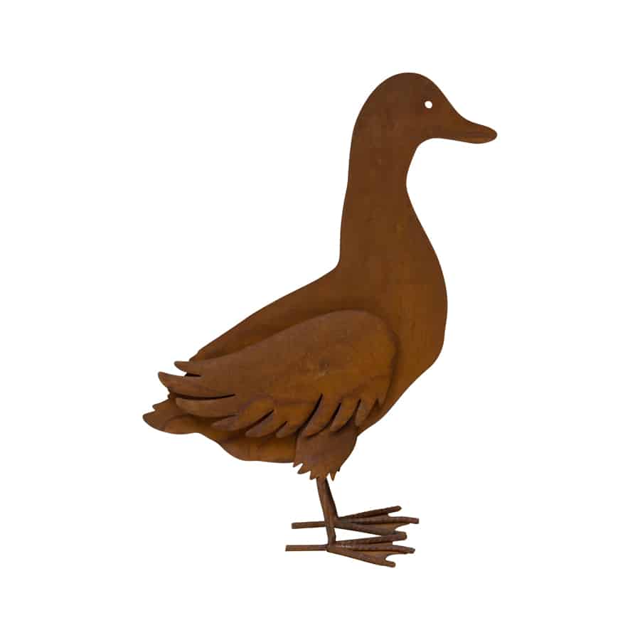 Metal Outdoor Decor Rust Duck