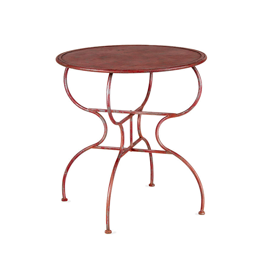 Outdoor Round 1 Table & 2 Chairs Set Antique Red