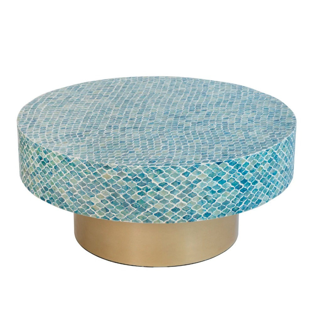 Blue Pearl Shell Coffee Table