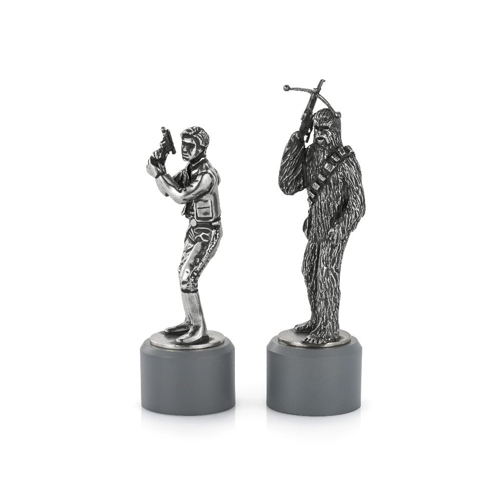 Star Wars Han Solo & Chewbacca Bishop Chess Pewter Piece Pair