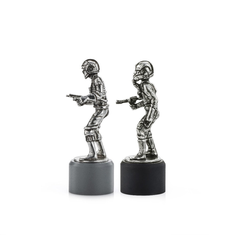 Star Wars Rebel & Imperial Pilot Rook Pewter Chess Piece Pair