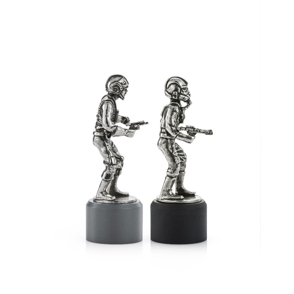 Star Wars Rebel & Imperial Pilot Rook Pewter Chess Piece Pair