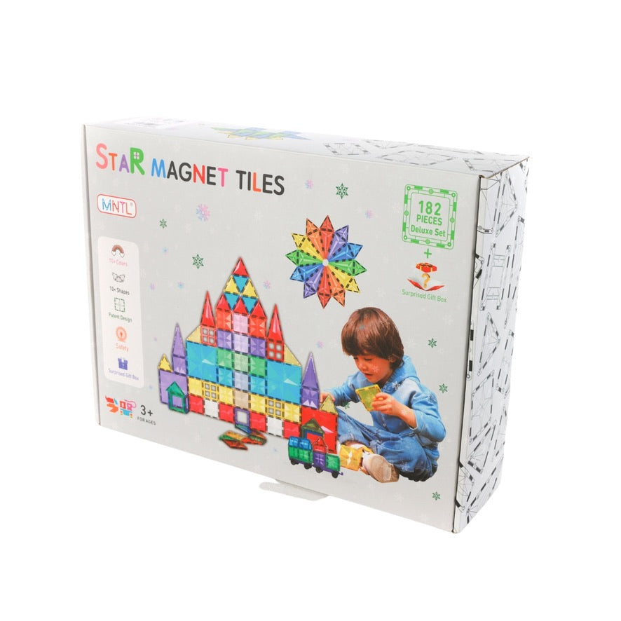 Magnetic Rainbow Tiles 182pcs