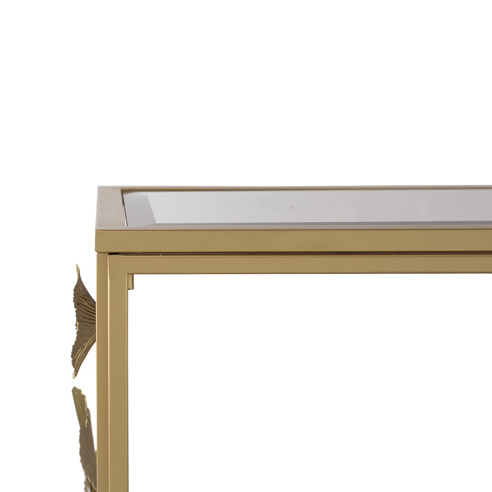 Floral Mirrored Console Table