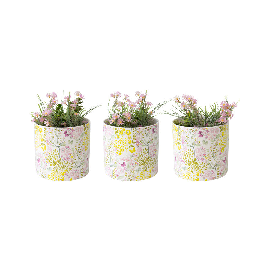 Countryside Flowers Planters Set of 3