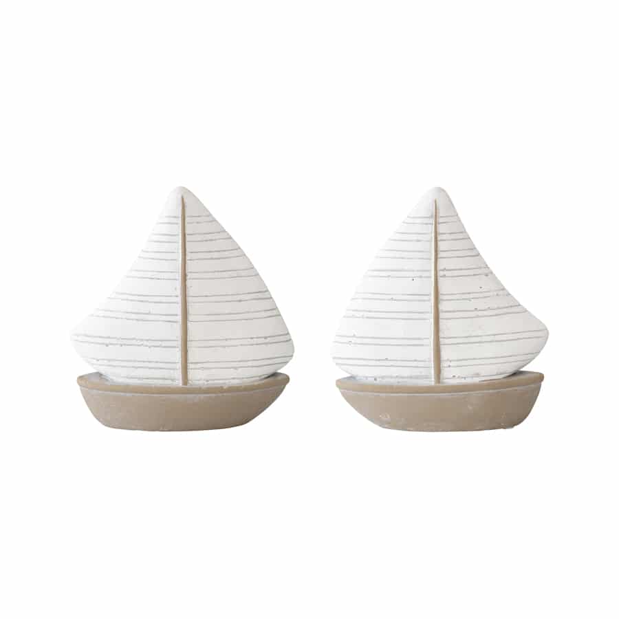 Pottery Sailboats Home Decor Set of 2