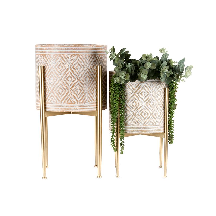 Nested Lustre Vector Planter Pots Set of 2