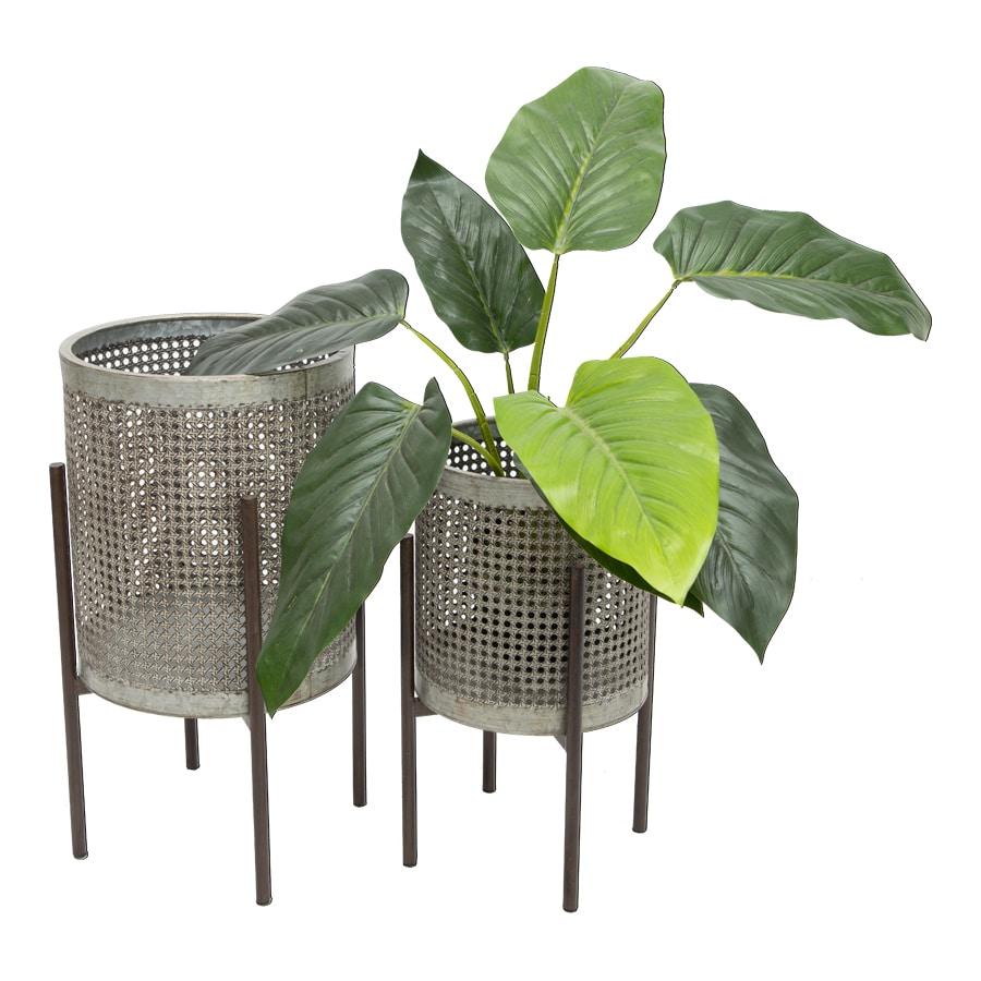 Nested Galv Artisan Stilted Planters Set of 2