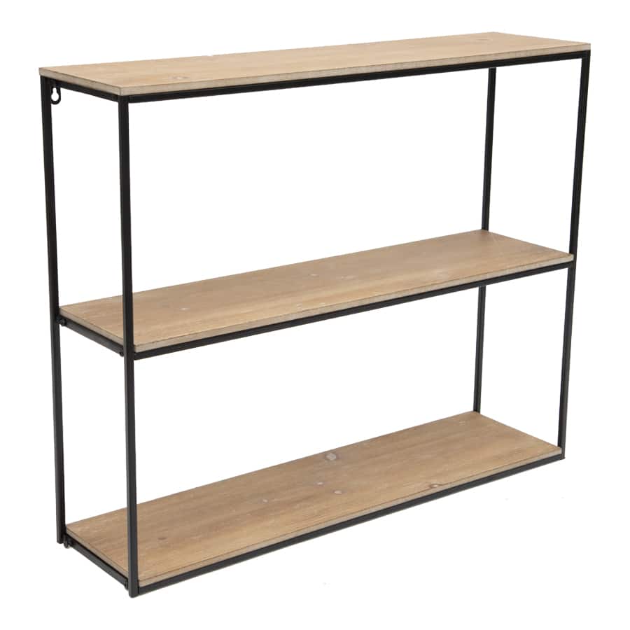 Contemporary Black Frame 3 Shelf Wall Unit