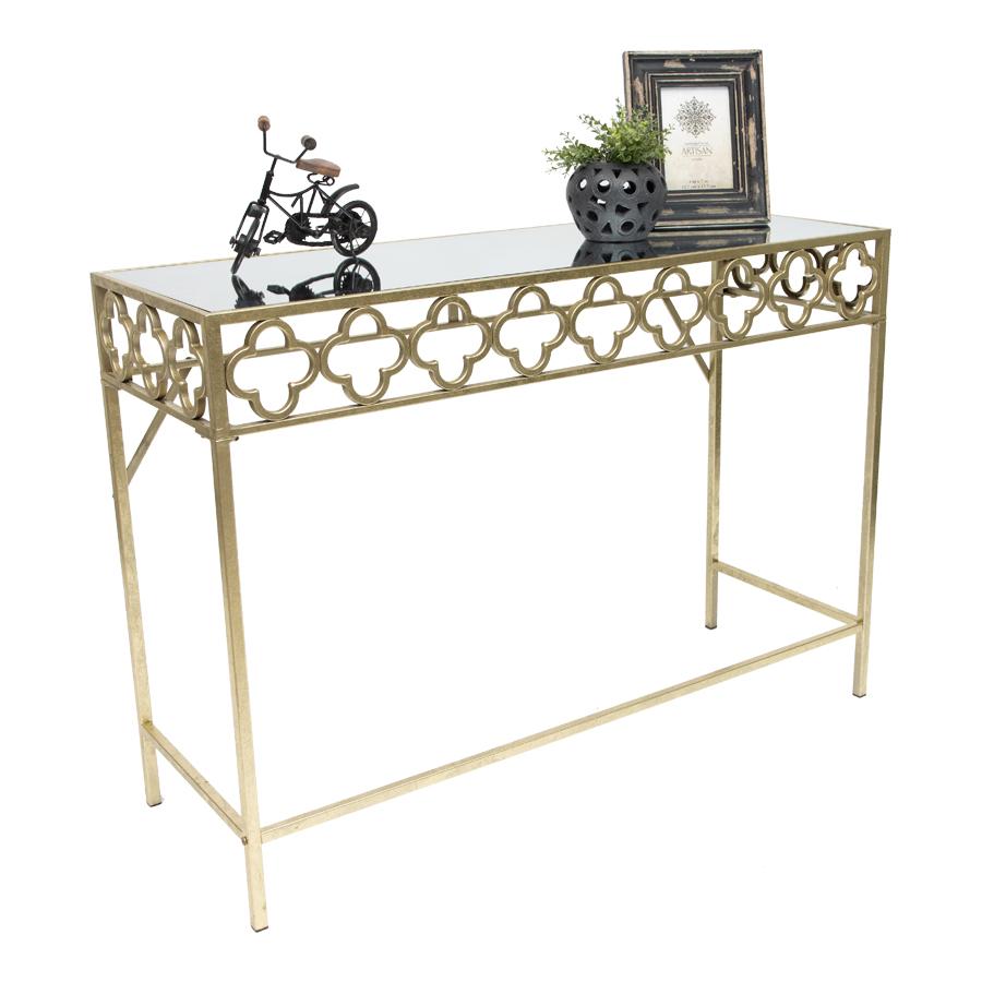 Aura Quatrefoil Console Table