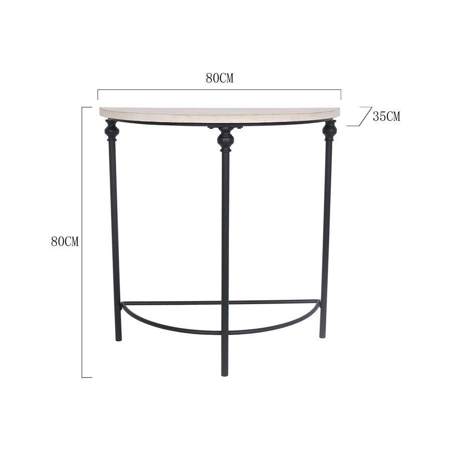 Lorette French Half-Round Console Table