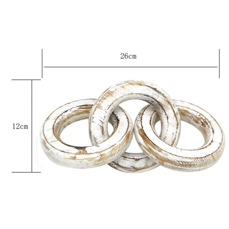 Chunky Whitewash Wood Circle Chain Link