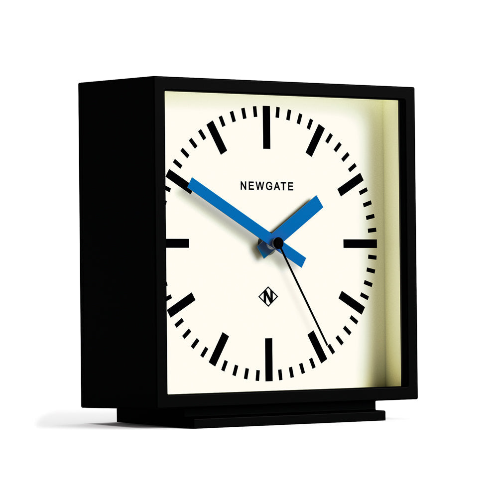 Newgate Amp Mantel Clock Black With Blue Hands