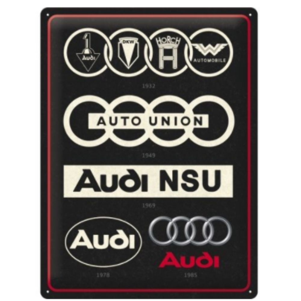 Audi Logo Evolution Metal Sign