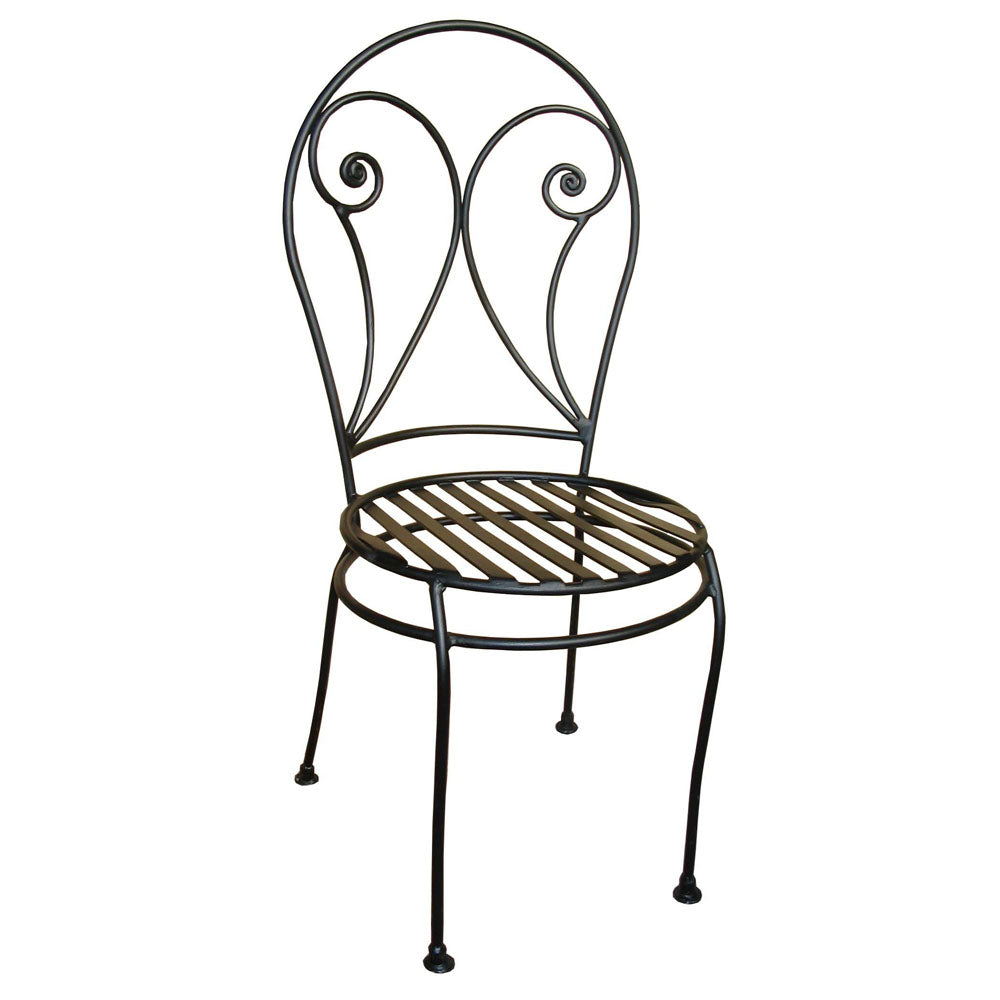 Ebony Wrought Iron Outdoor Chair