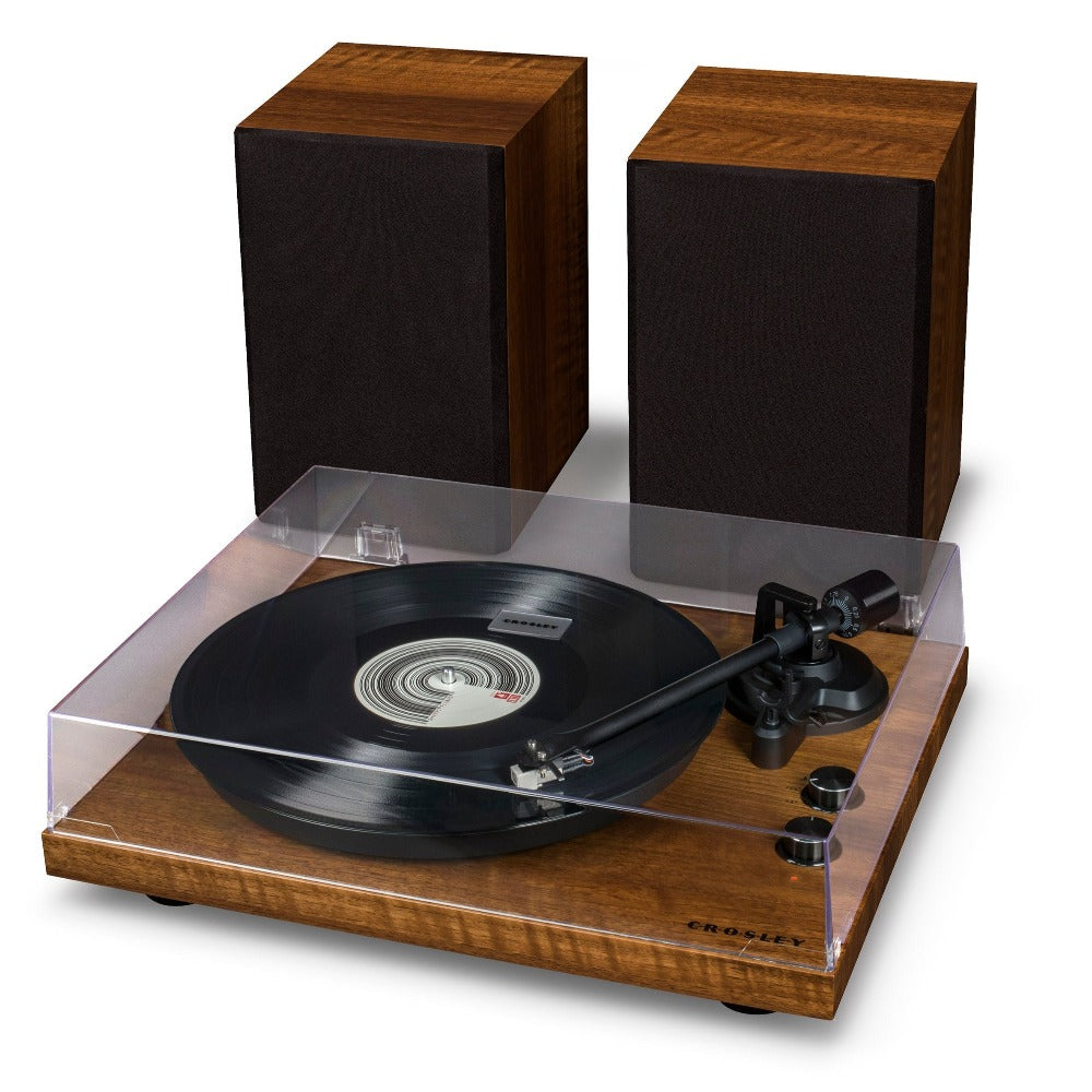 Crosley C62 Speakers & Turntable System - Walnut