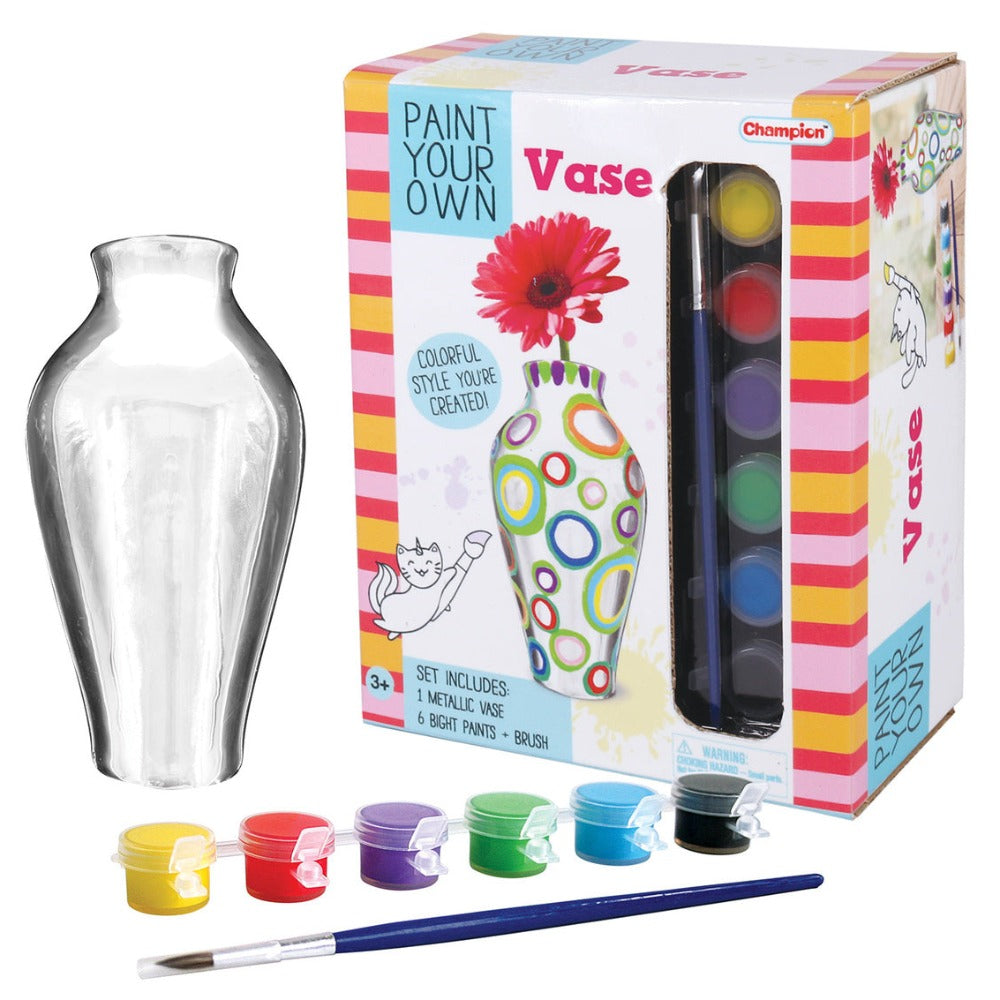 Kids Paint Your Own Metallic Painted Vase Craft Kit