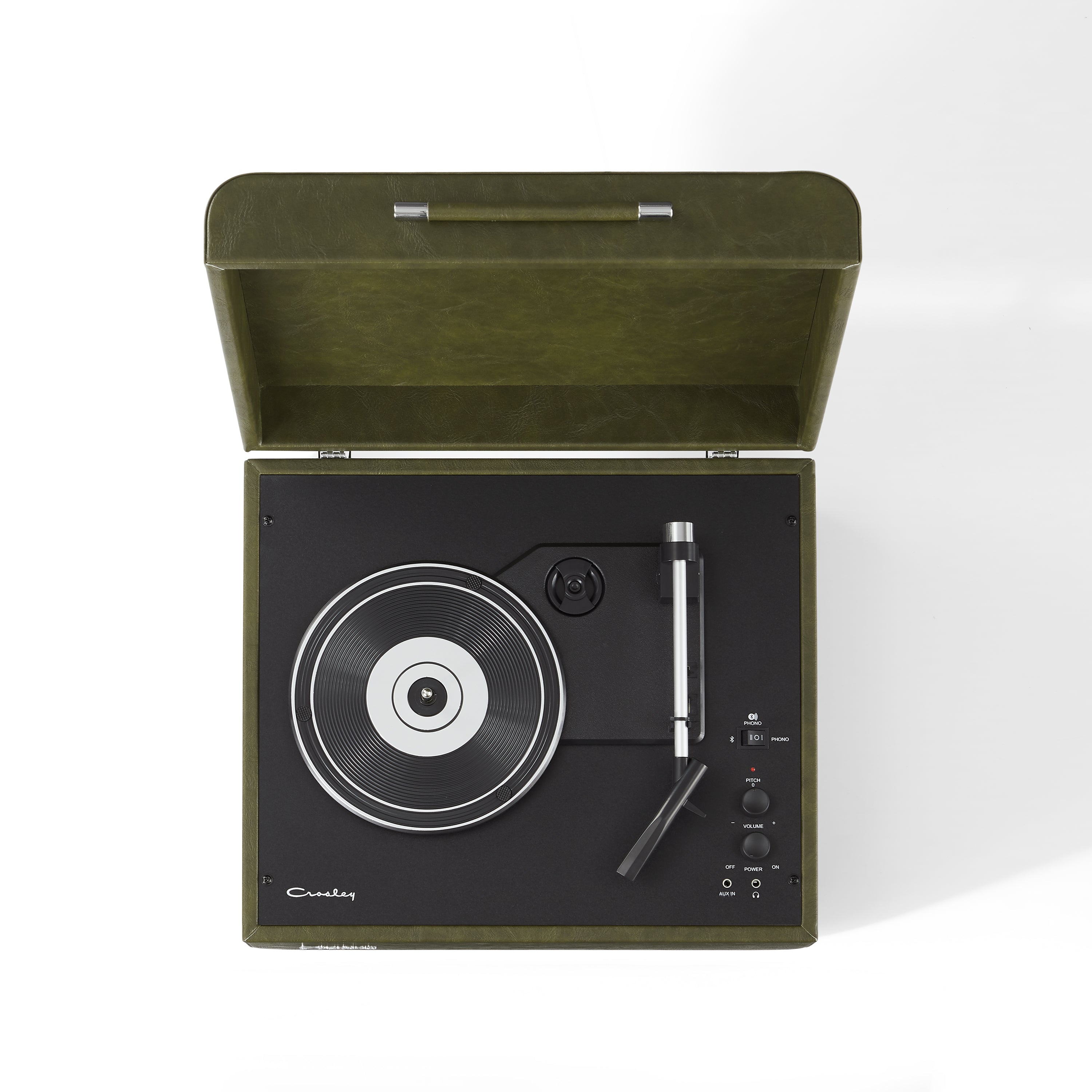 Crosley Mercury Turntable - Green + Majority D40 Bluetooth Speakers - Black - BUNDLE