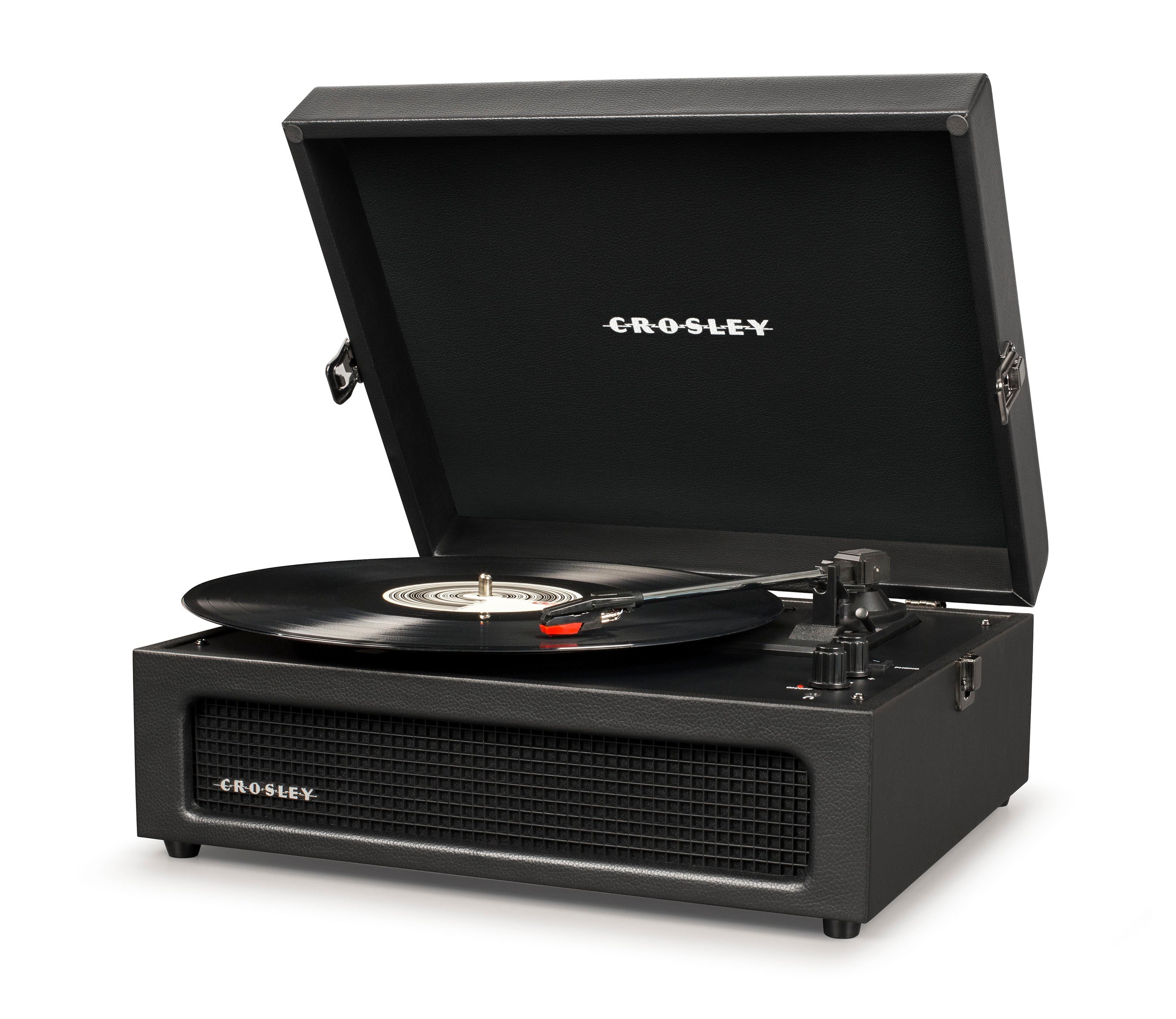 Crosley Voyager Bluetooth Portable Turntable + HolySmoke Bluetooth Speaker - Black BUNDLE