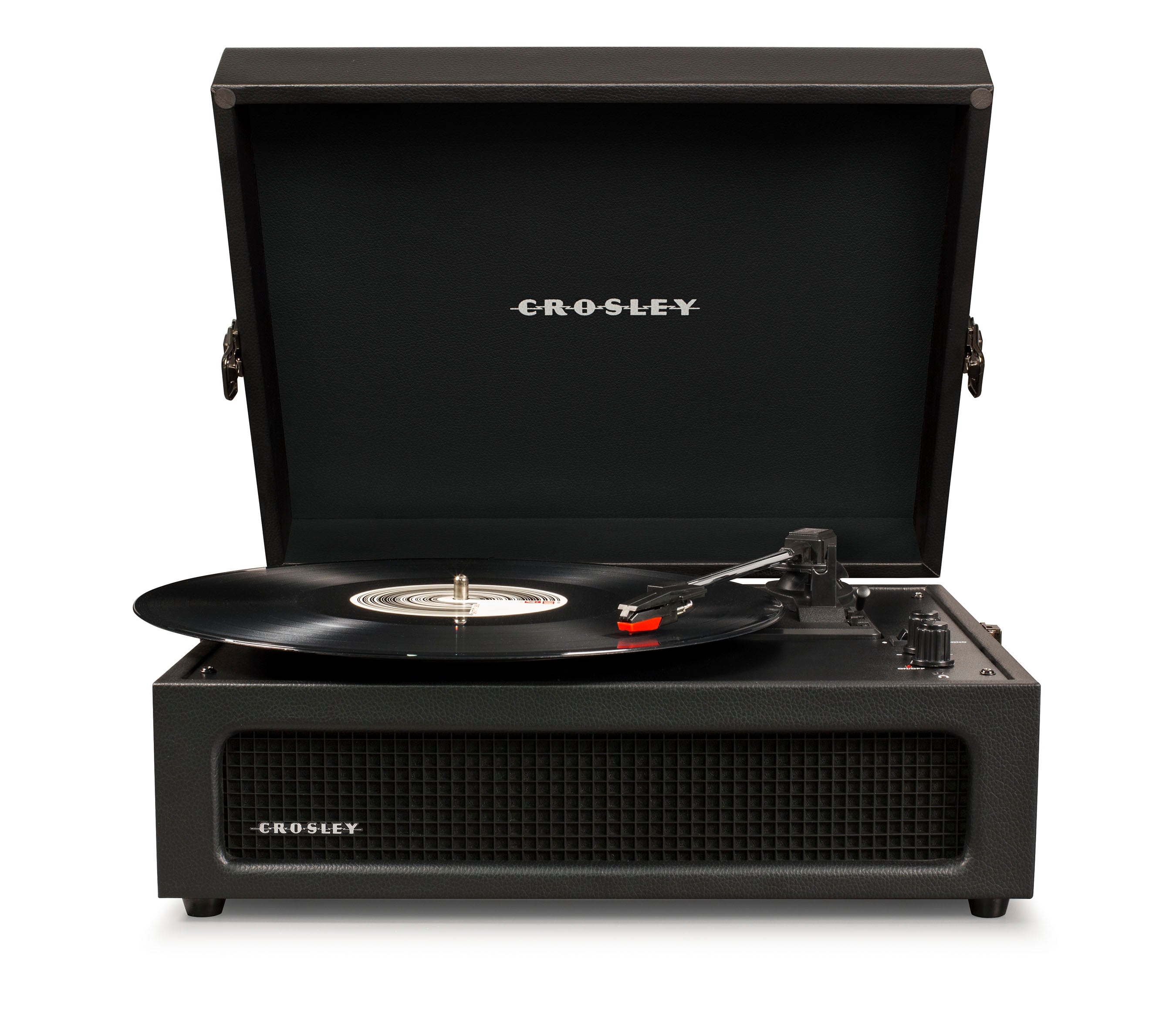 Crosley Voyager Bluetooth Portable Turntable + Crosley SOHO Stand - Black BUNDLE