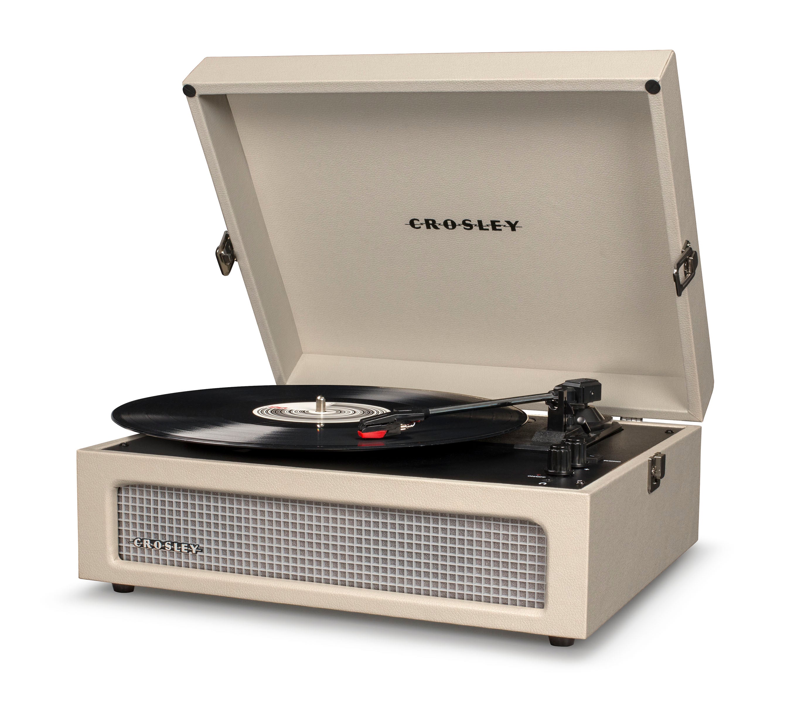 Crosley Voyager Bluetooth Portable Turntable - Dune + Crosley Record Display Stand BUNDLE