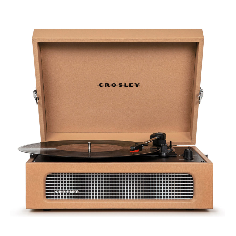 Crosley Voyager Bluetooth Portable Turntable - Tan + Crosley Record Display Stand BUNDLE