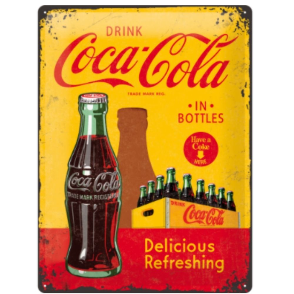 Coca Cola 1960 Delicious Refreshing Metal Sign