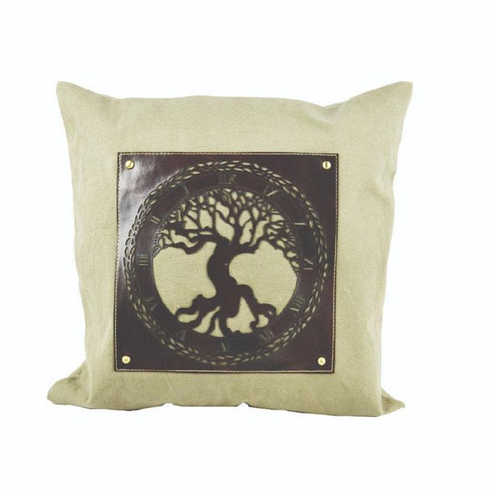 Dark Elegance: Leather Artwork Cushion Cover 45cms