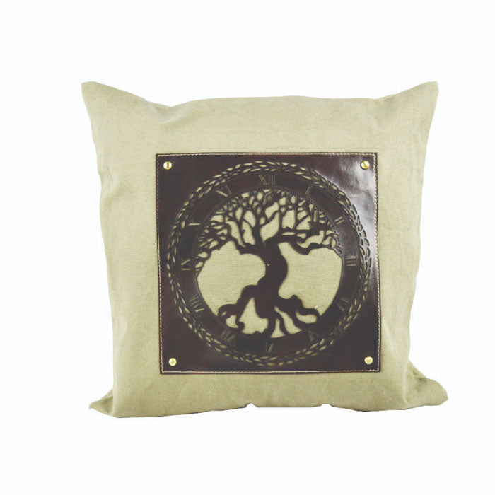 Dark Elegance: Leather Artwork Cushion Cover 45cms