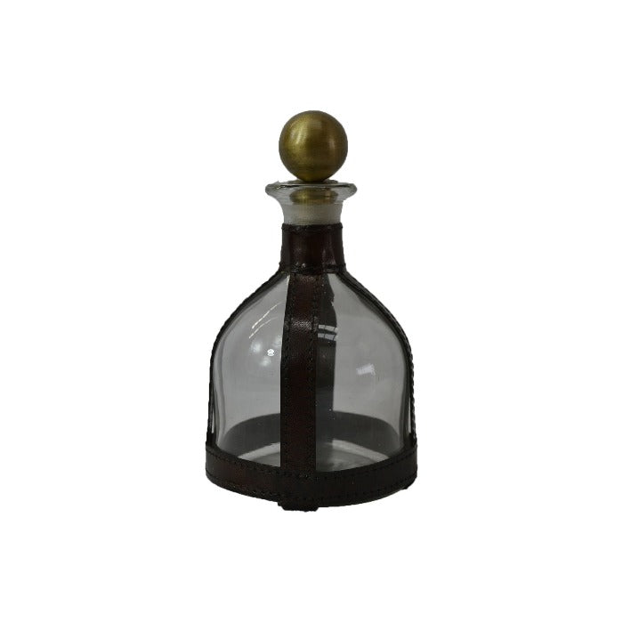 Leather Stripped Glass Decanter - Small (2 Colors to Choose)