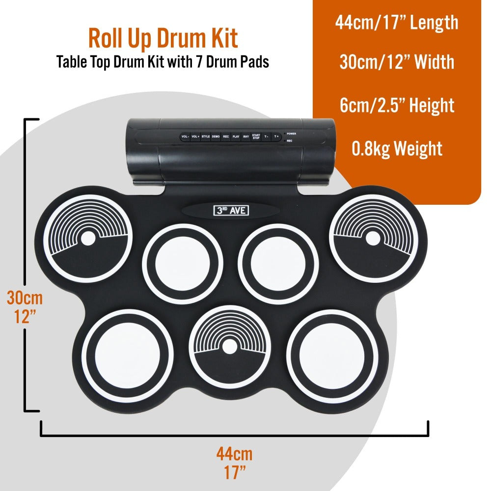 3rd Avenue Roll Up Drumkit Build In Speaker