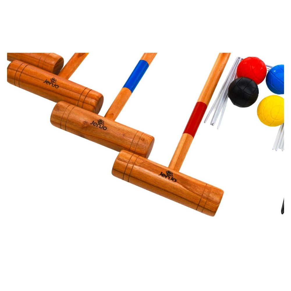 Family Wooden Croquet Game Set w/ Carry Bag