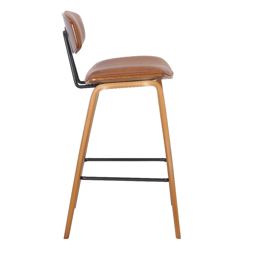 Retro Kitchen High Bench Chair - Brown (Set Of 2)