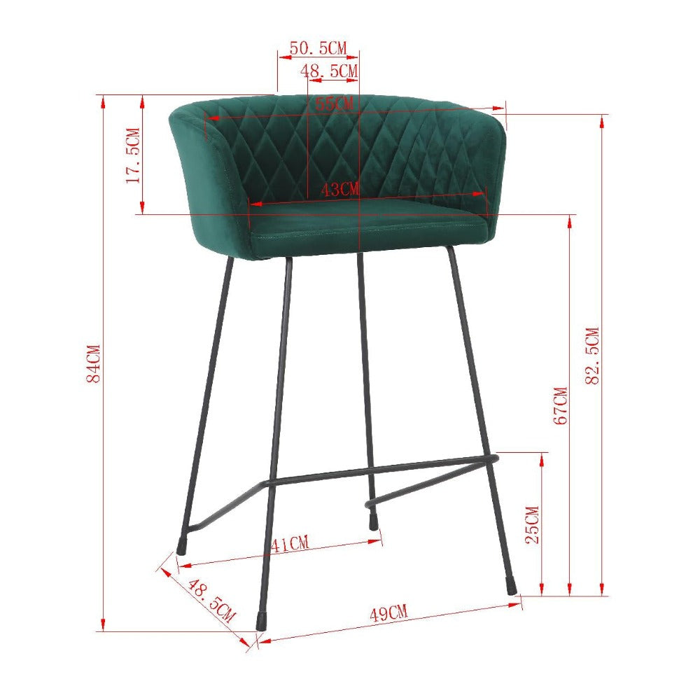 Cardigan Kitchen High Chair - Teal (Set Of 2)