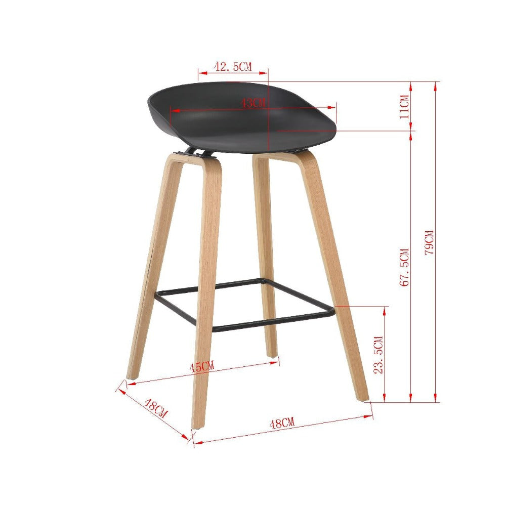 Comfort Bar Stool Set of 2 - Black