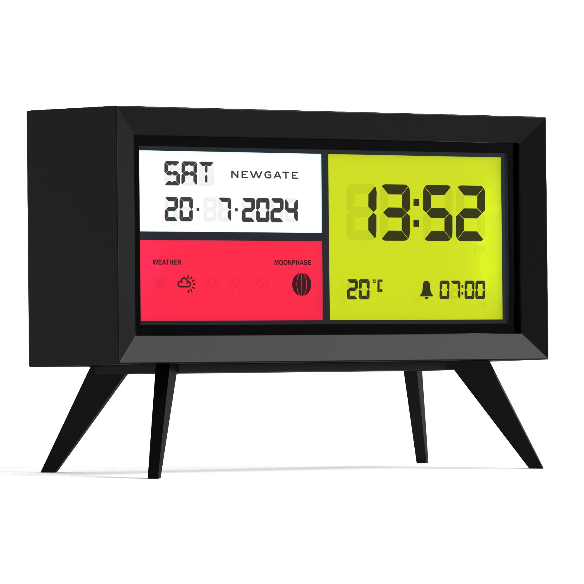 Newgate Spectronoma LCD Alarm Clock Matte Black