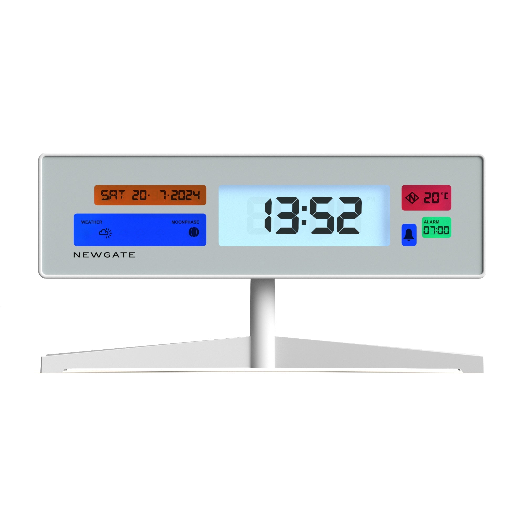 Newgate Supergenius LCD Alarm Clock Matte White