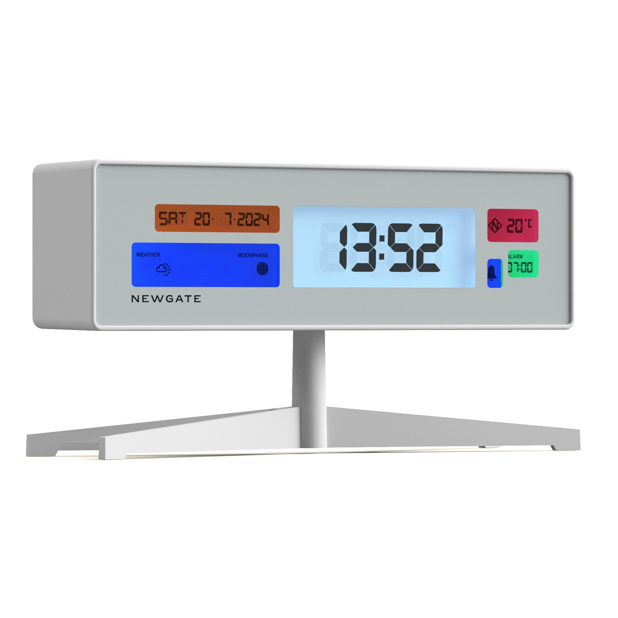 Newgate Supergenius LCD Alarm Clock Matte White