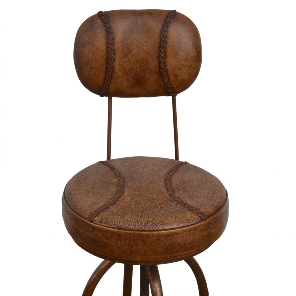 Industry Wind Up Bar Chair Leather Seat