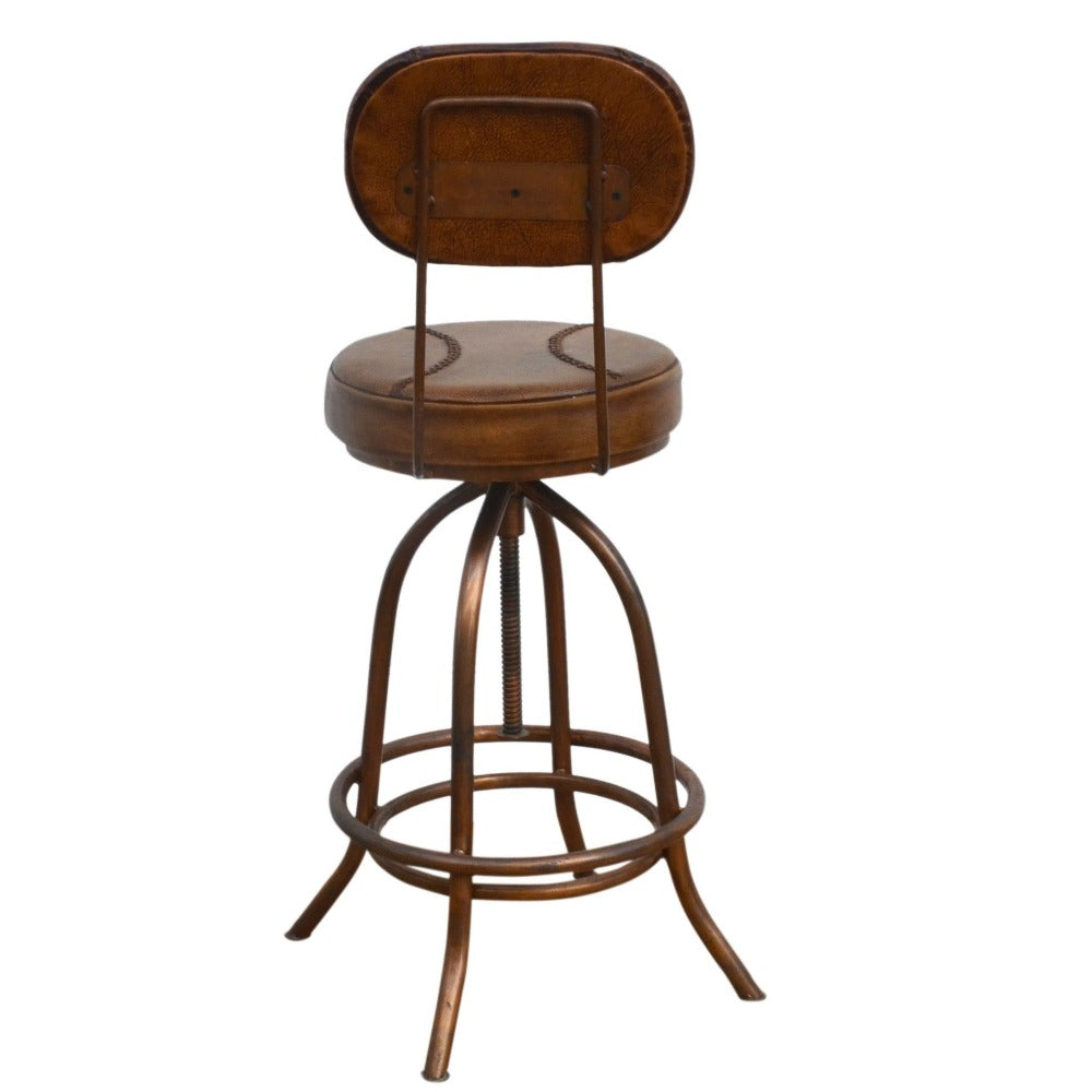 Industry Wind Up Bar Chair Leather Seat